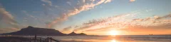 Scenic view of Table Mountain from Bloubergstrand