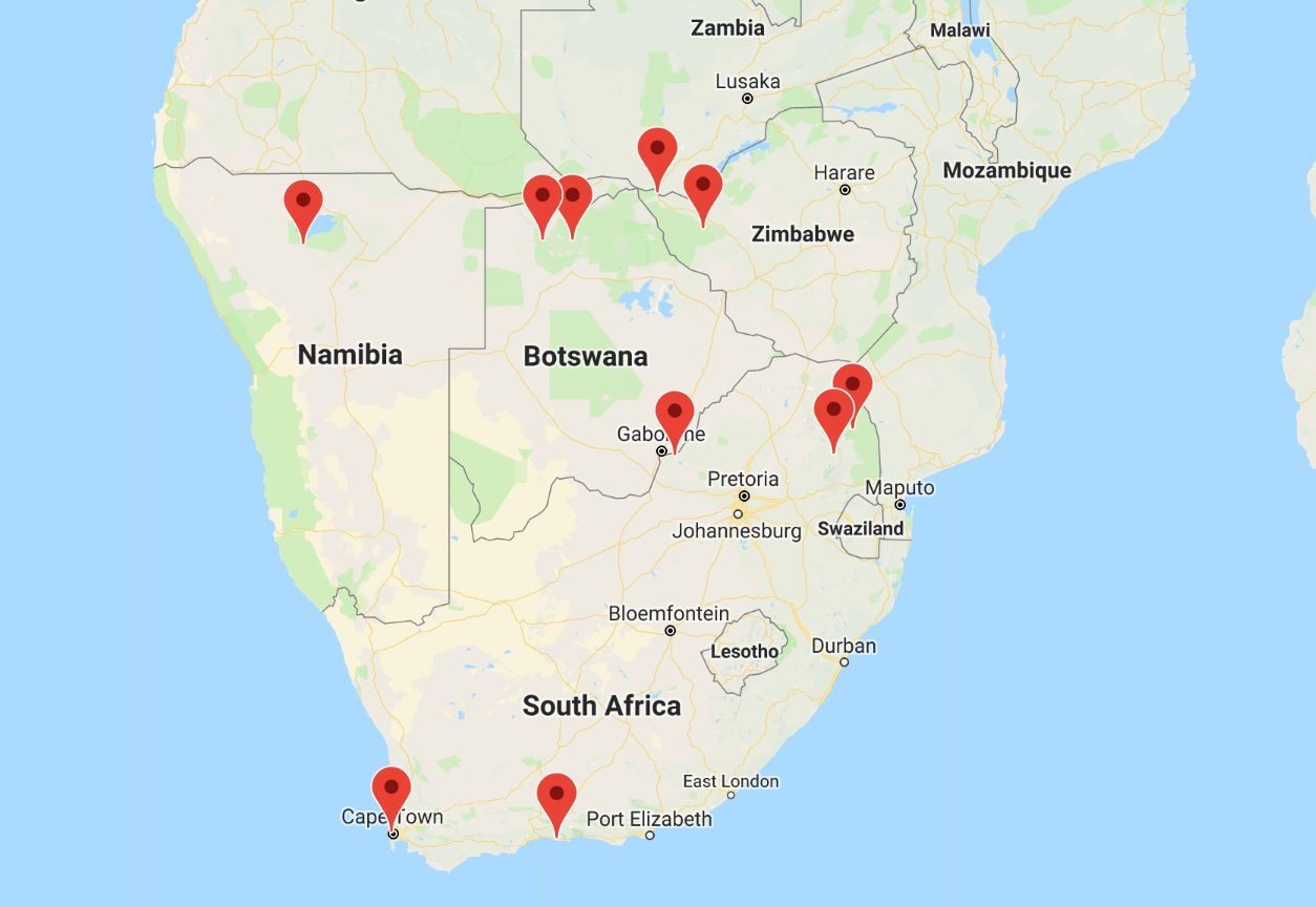 Map Of Southern Africa Detailed Southern African Tourist Map