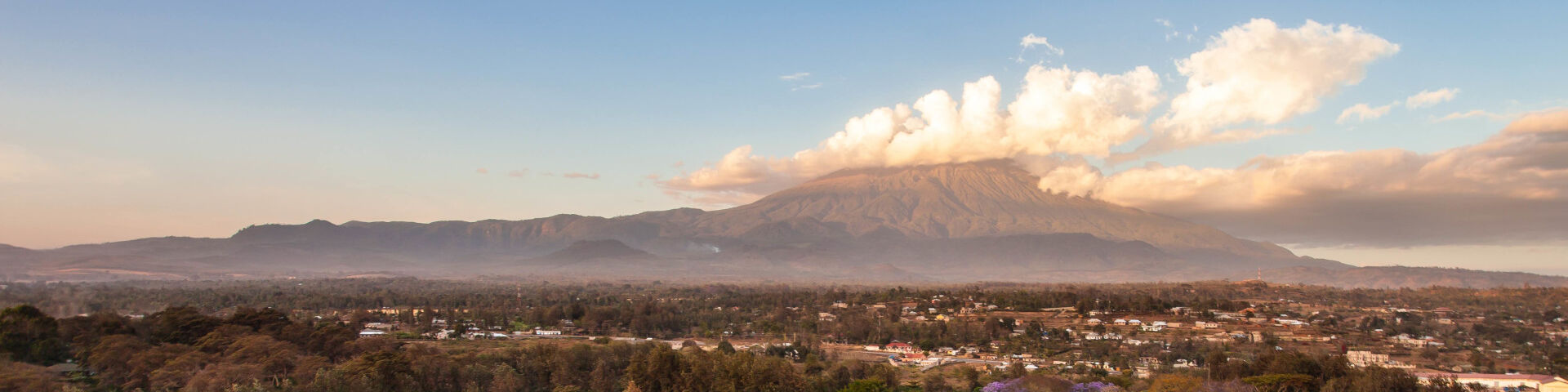 Mount Meru Looks Down on Arusha, Tanzania