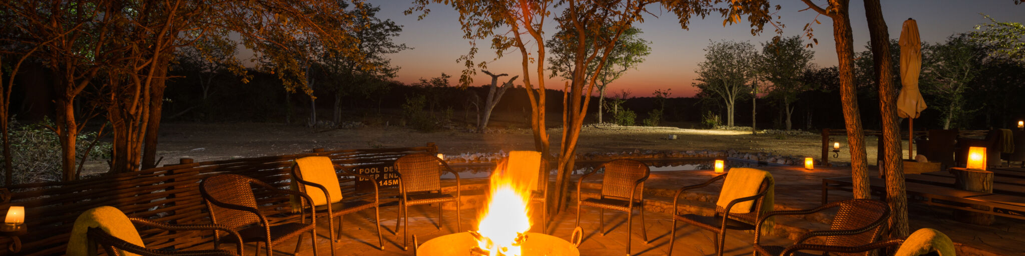 Fire-place at Ongava Tented Camp